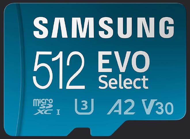 Samsung EVO Select 512 GB microSD / microSDXC card